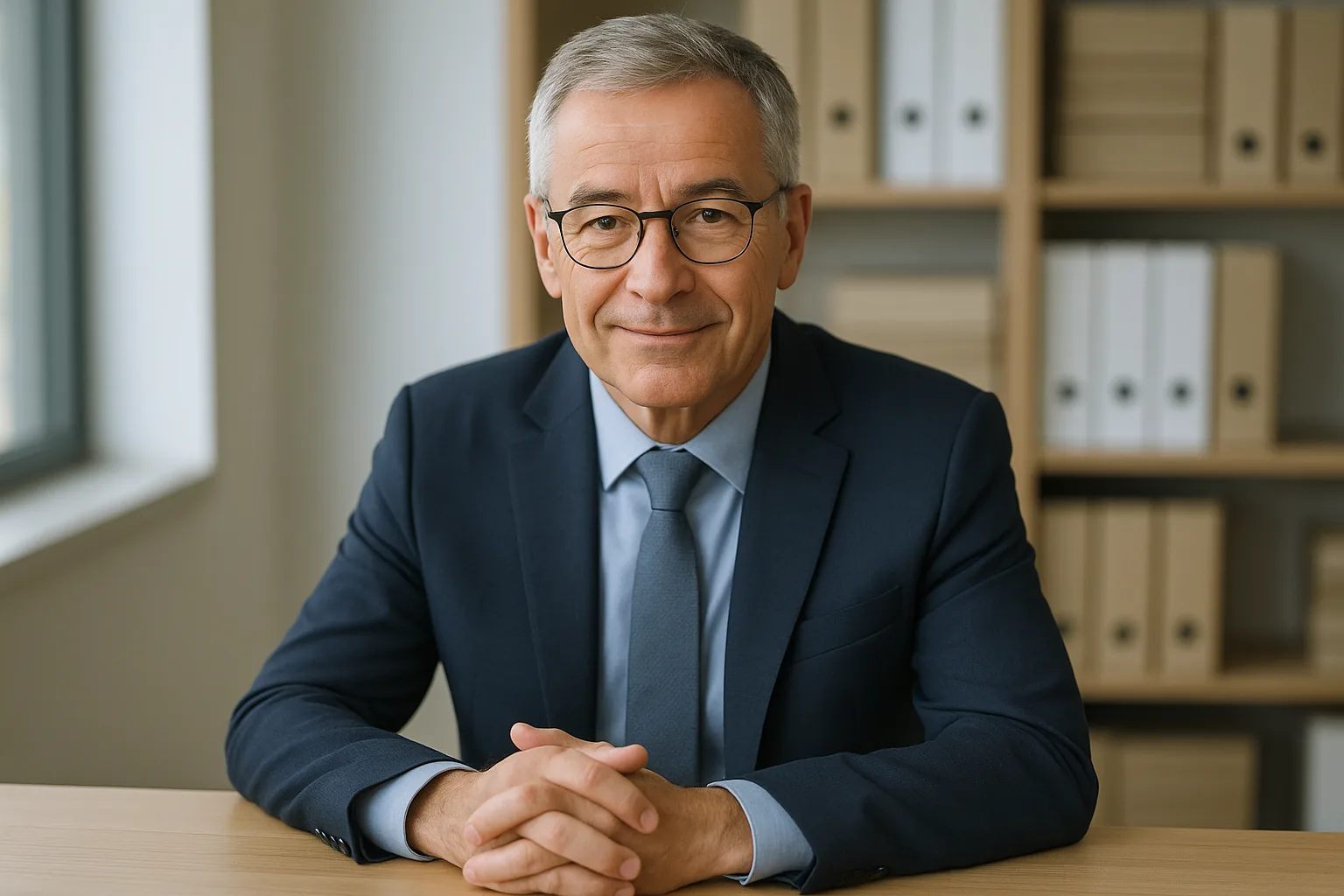 Bernard Fischer, expert-comptable fondateur, à son bureau