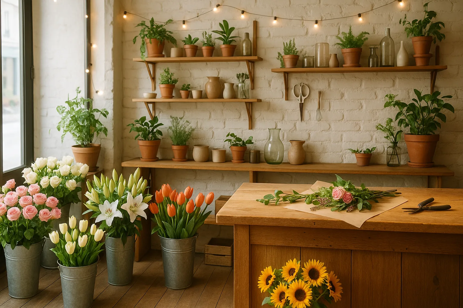 Intérieur de la boutique Au Bouquet de Marie