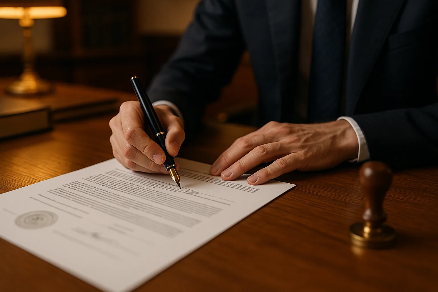 Signature de l'acte de vente chez le notaire
