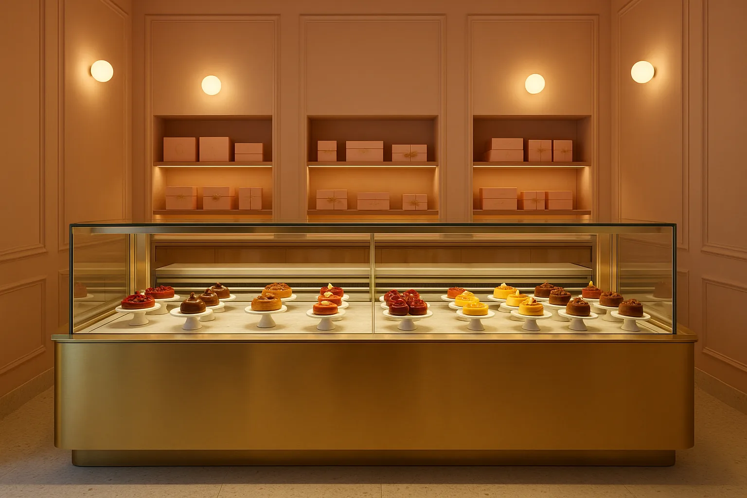 Vitrine de la Patisserie Suzanne a Metz, eclairage LED