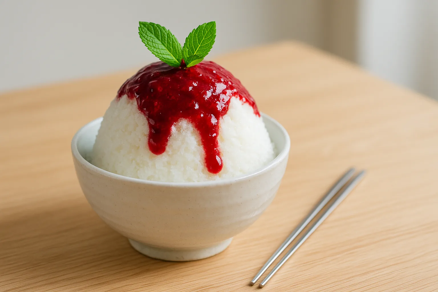 Bingsu revisite a l'agar-agar et creme diplomate au yuzu